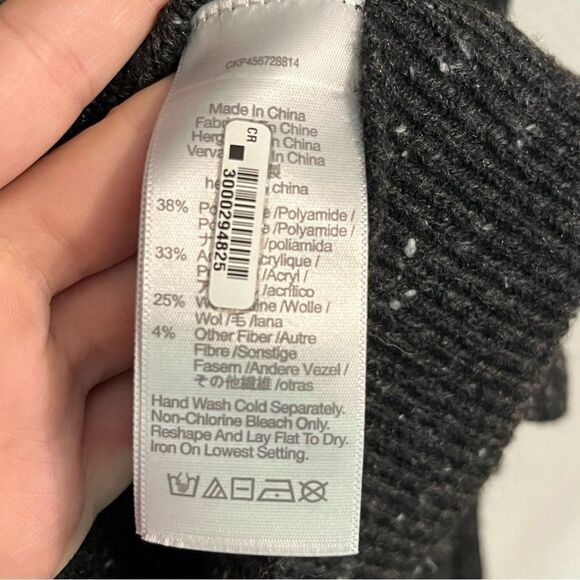 Women's Madewell Grey Wool Blend Henley Sweater - Picture 7 of 7